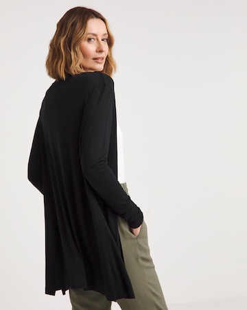 Black Edge to Edge Jersey Cardigan