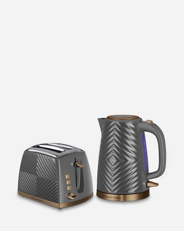 Russell Hobbs Groove Kettle & Toaster Bundle Grey