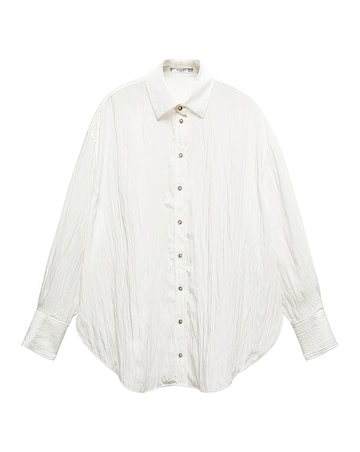 Mango Wrinkle Effect Shell Button Shirt