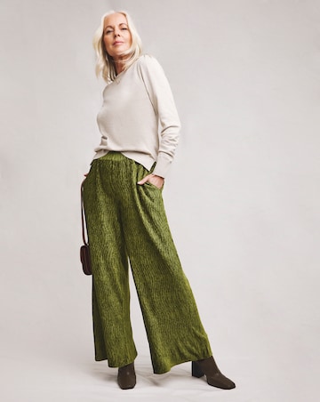 Julipa Wide Leg Crinkle Velour Trouser