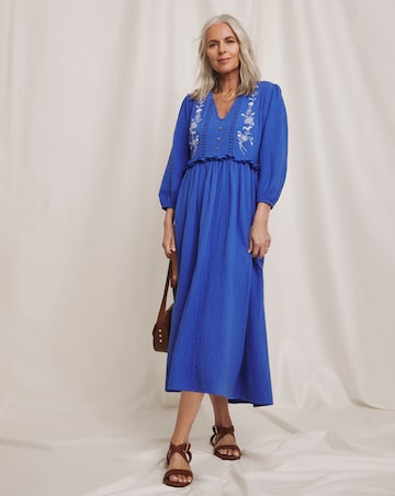 Julipa Cheesecloth Embroidered Dress