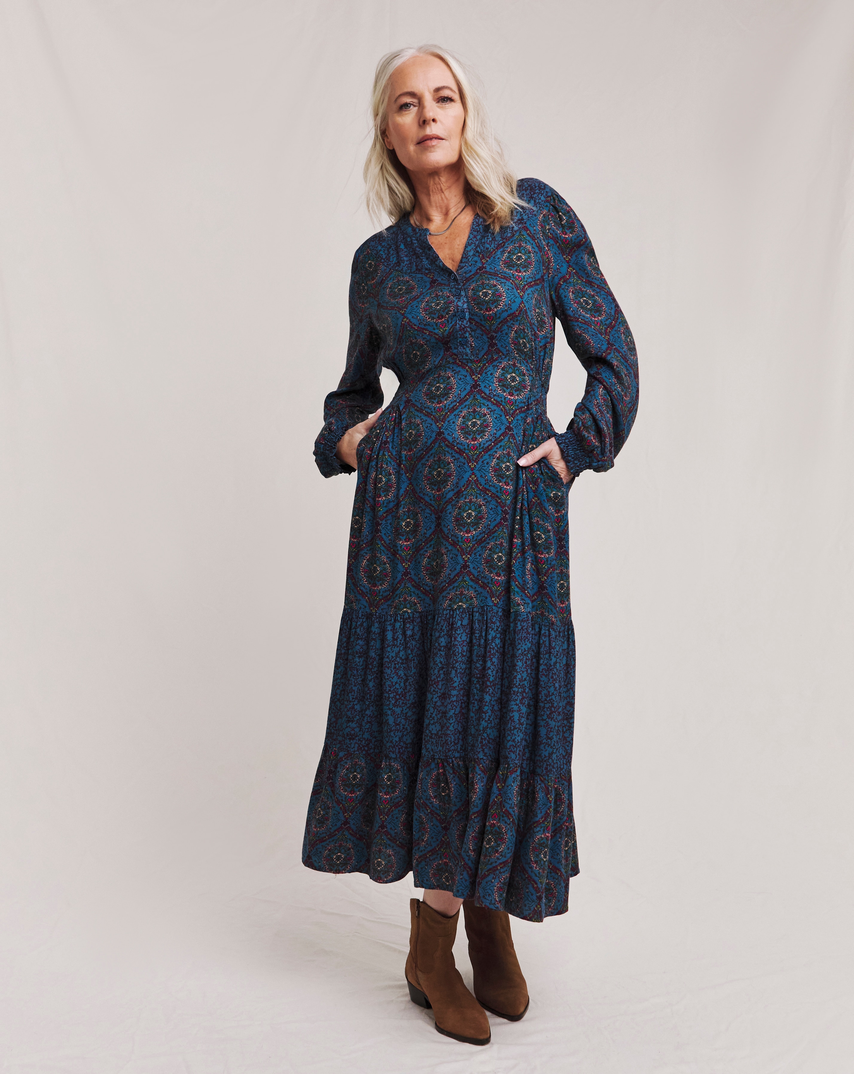 Julipa Mix Print Viscose Crepe Dress JD Williams