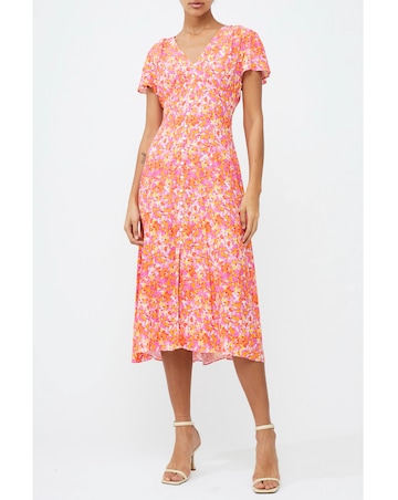 French Connection Cass Delphine V Neck Midi Dress