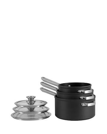 Ninja Foodi ZEROSTICK Stackable 3-Piece Saucepan Set - 16,18,20 CM