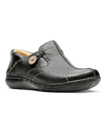 Clarks Un Loop Button Slip On Shoes Wide Fit