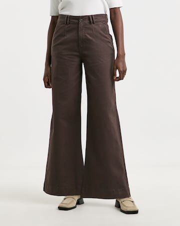 Chocolate Stretch Wide Leg Chino Trouser