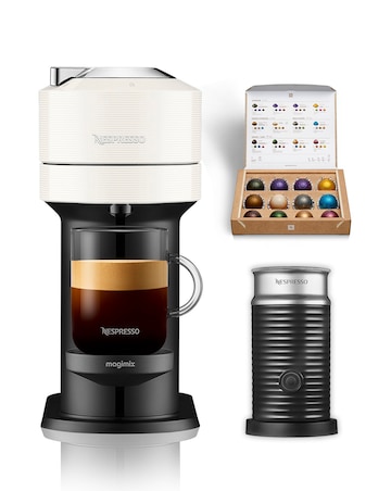 Nespresso 11710 Vertuo Next White Capsule Coffee Machine with Aeroccino Magimix