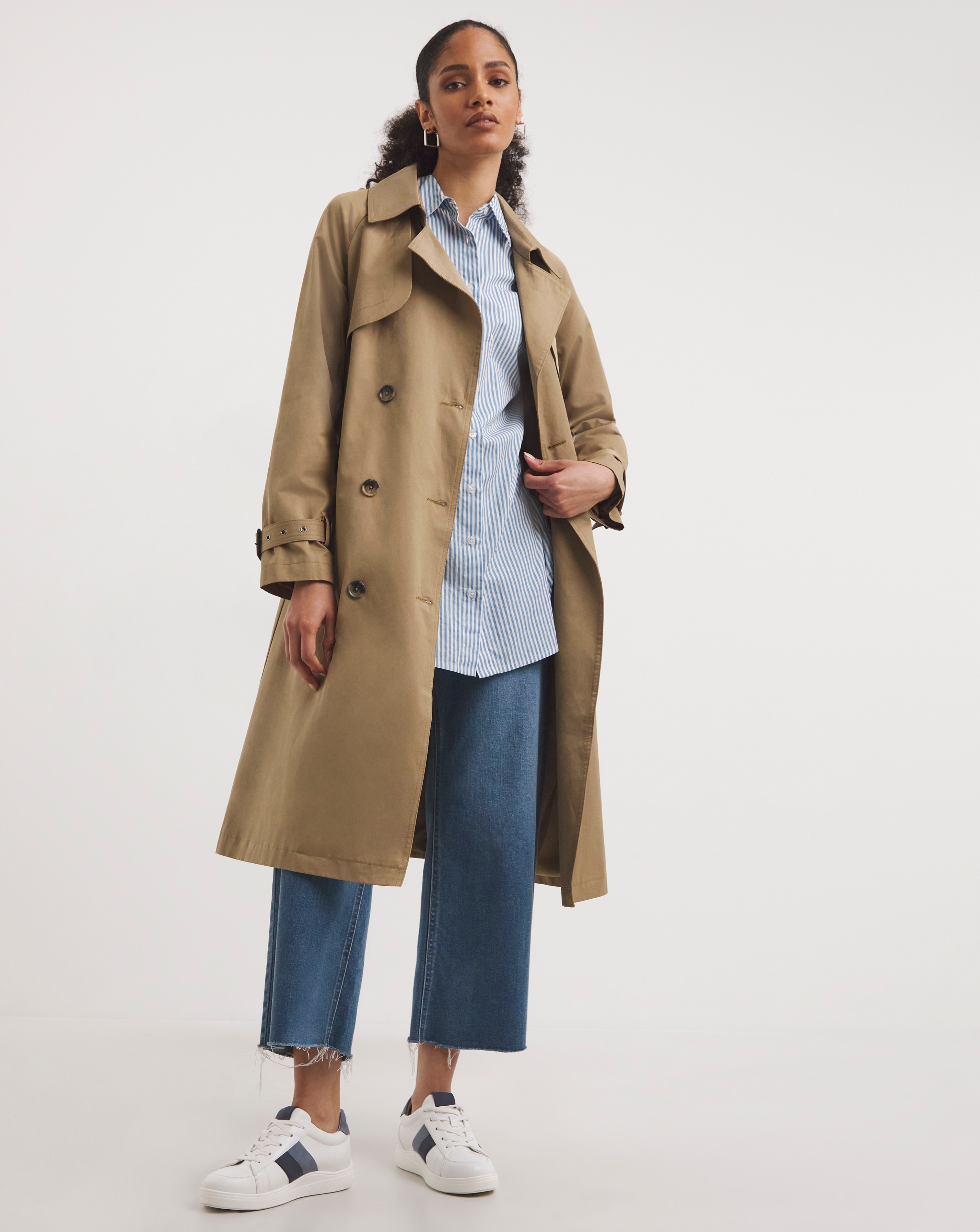 Camel Belted Double Breasted Trench Coat JD Williams