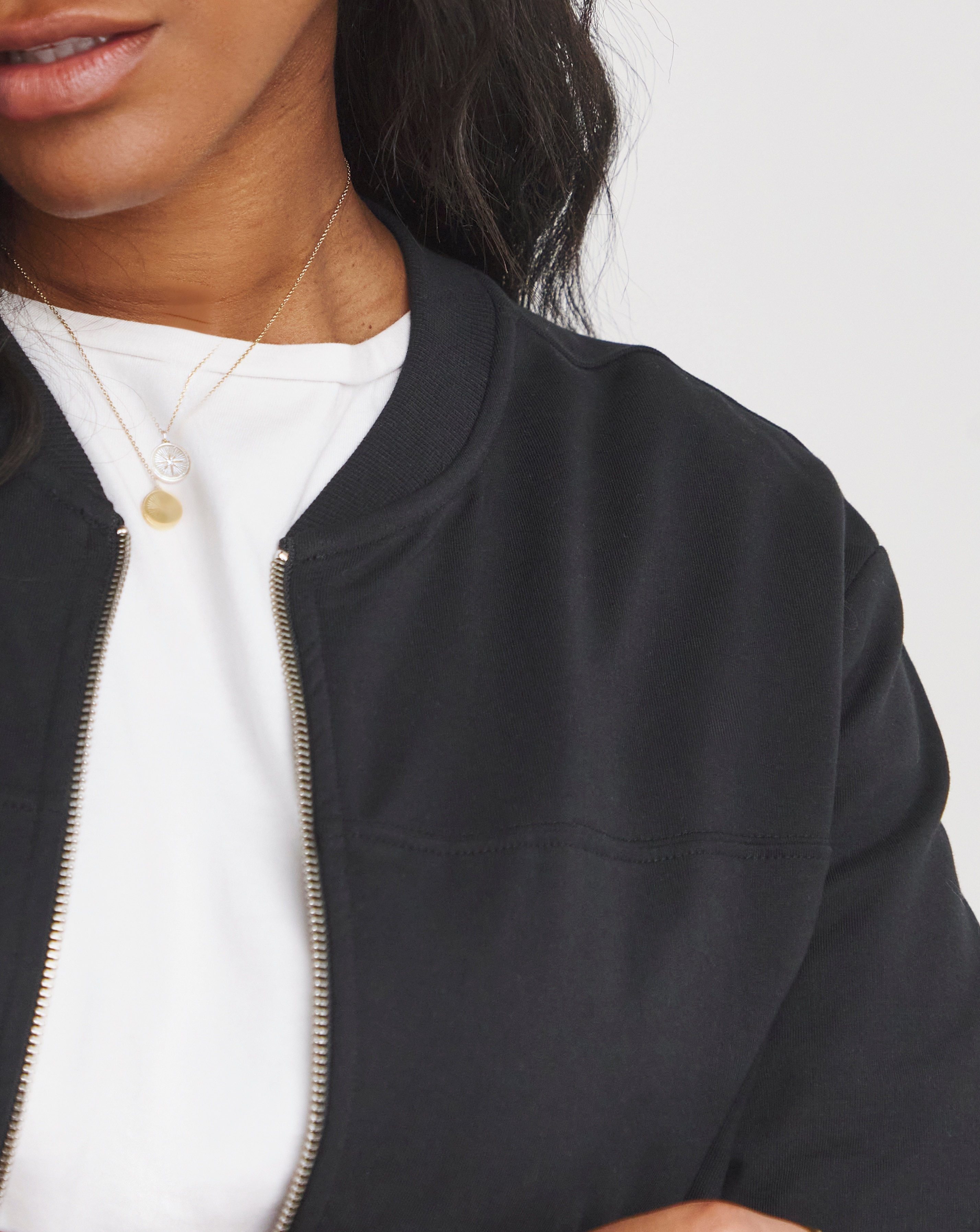 Black Zip Front Jersey Bomber JD Williams