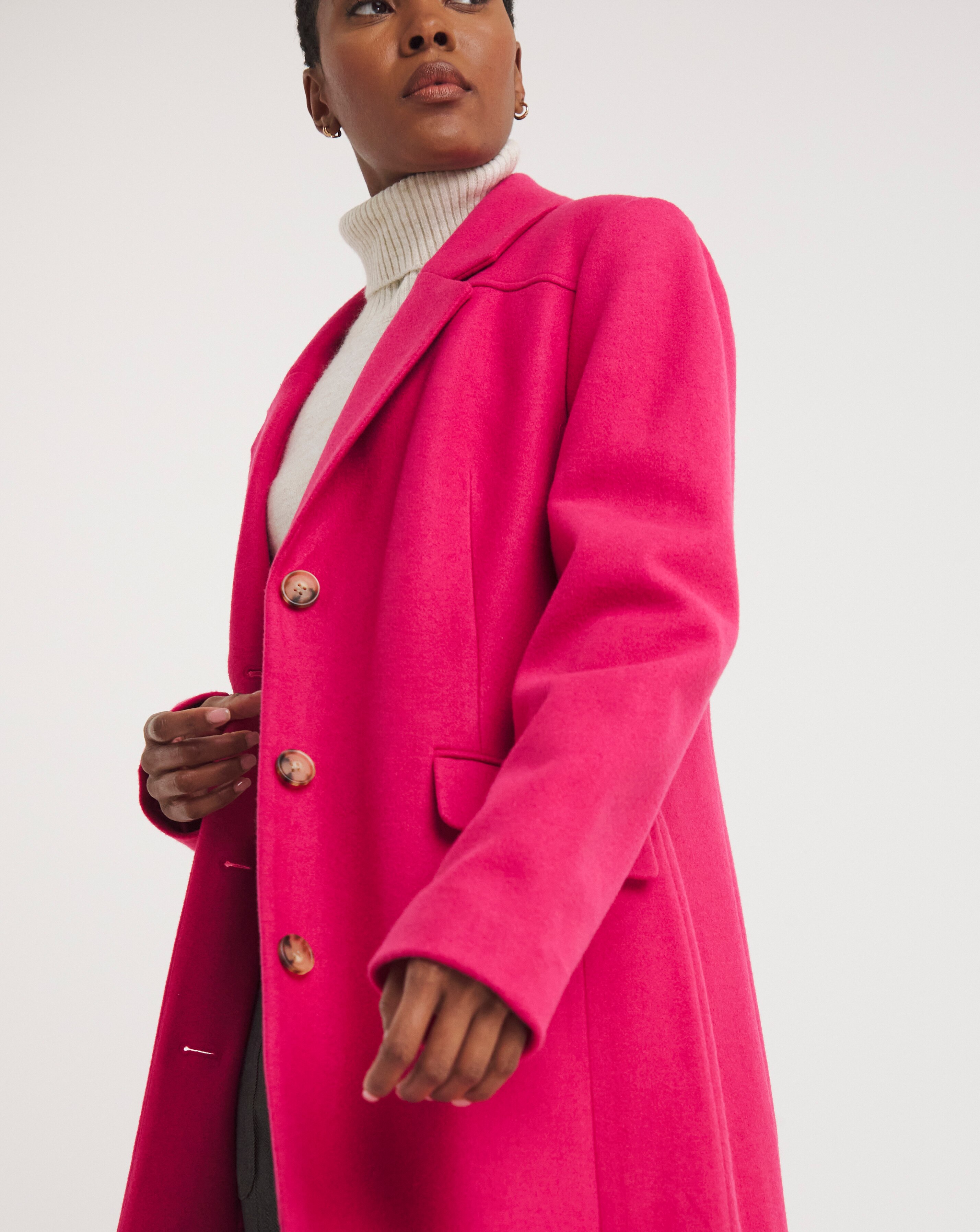 Pink Slim Longline Coat JD Williams