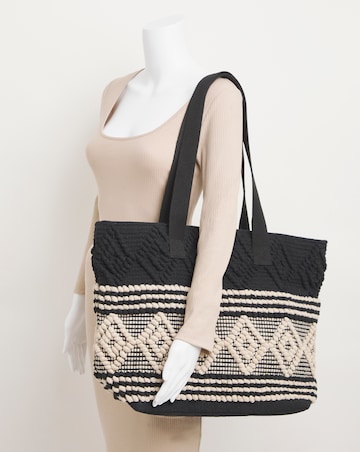 Jacquard Pattern Beach Tote Bag