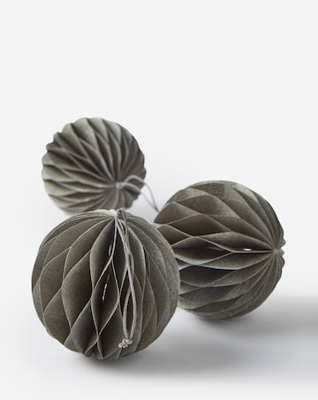 Grey Paper Baubles - Set of 3