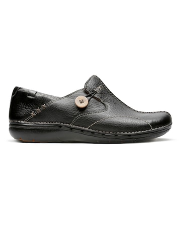 Clarks Un Loop Button Slip On Shoes Wide Fit