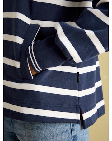 Joules Burham Striped Quarter Zip Funnel Neck Sweatshirt