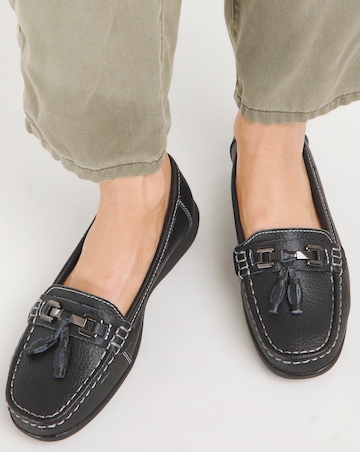 Samara Leather Tassel Detail Loafers Wide E Fit