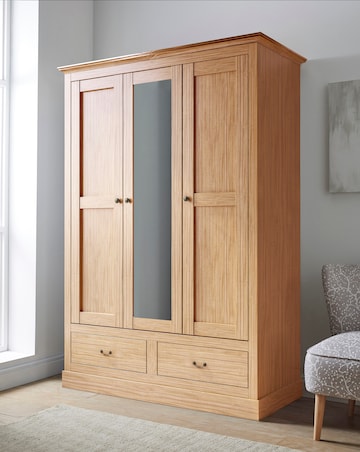 Julipa Ashford 3 Door 2 Drawer Wardrobe with Mirror