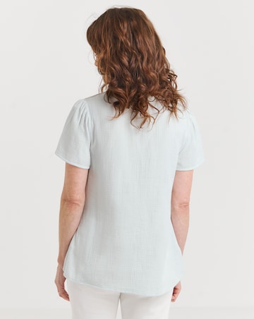 Julipa Short Sleeve Cheesecloth Blouse