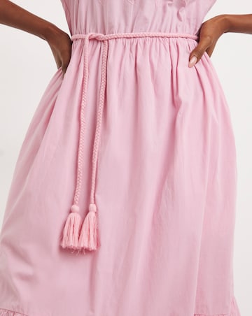 Anise Pink Off The Shoulder Tiered Dress