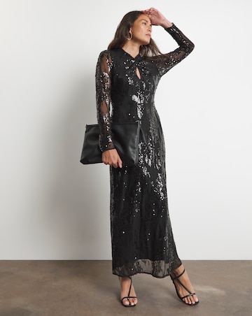 Joanna Hope Sequin Dress With Key Hole Detail