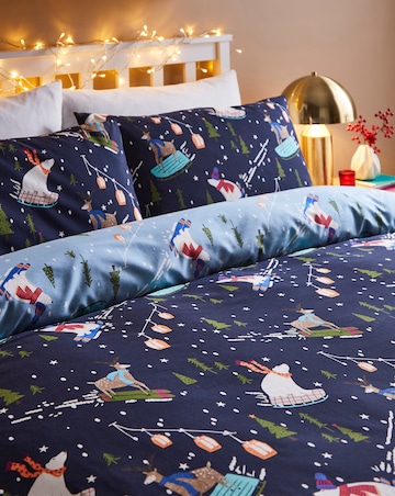 Festive Animals Ski Season Duvet Cover Set