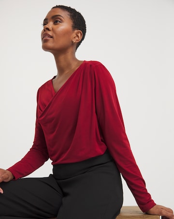 Drape Neck Long Sleeve Top