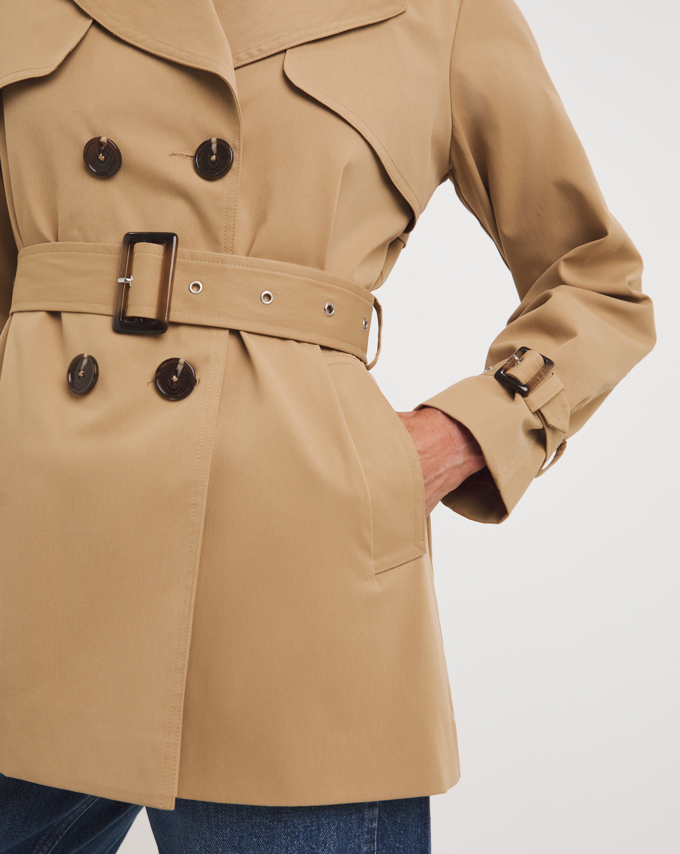 Short trench jacket on sale