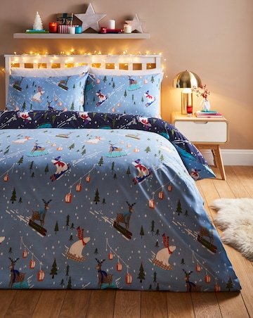 Festive Animals Ski Season Duvet Cover Set