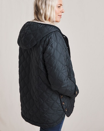 Julipa Quilted Button Side Hooded Coat