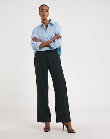 Textured Pleated Wide Leg Trousers