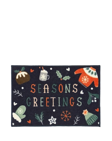 Seasons Greetings Washable Nylon Runner & Doormat Set