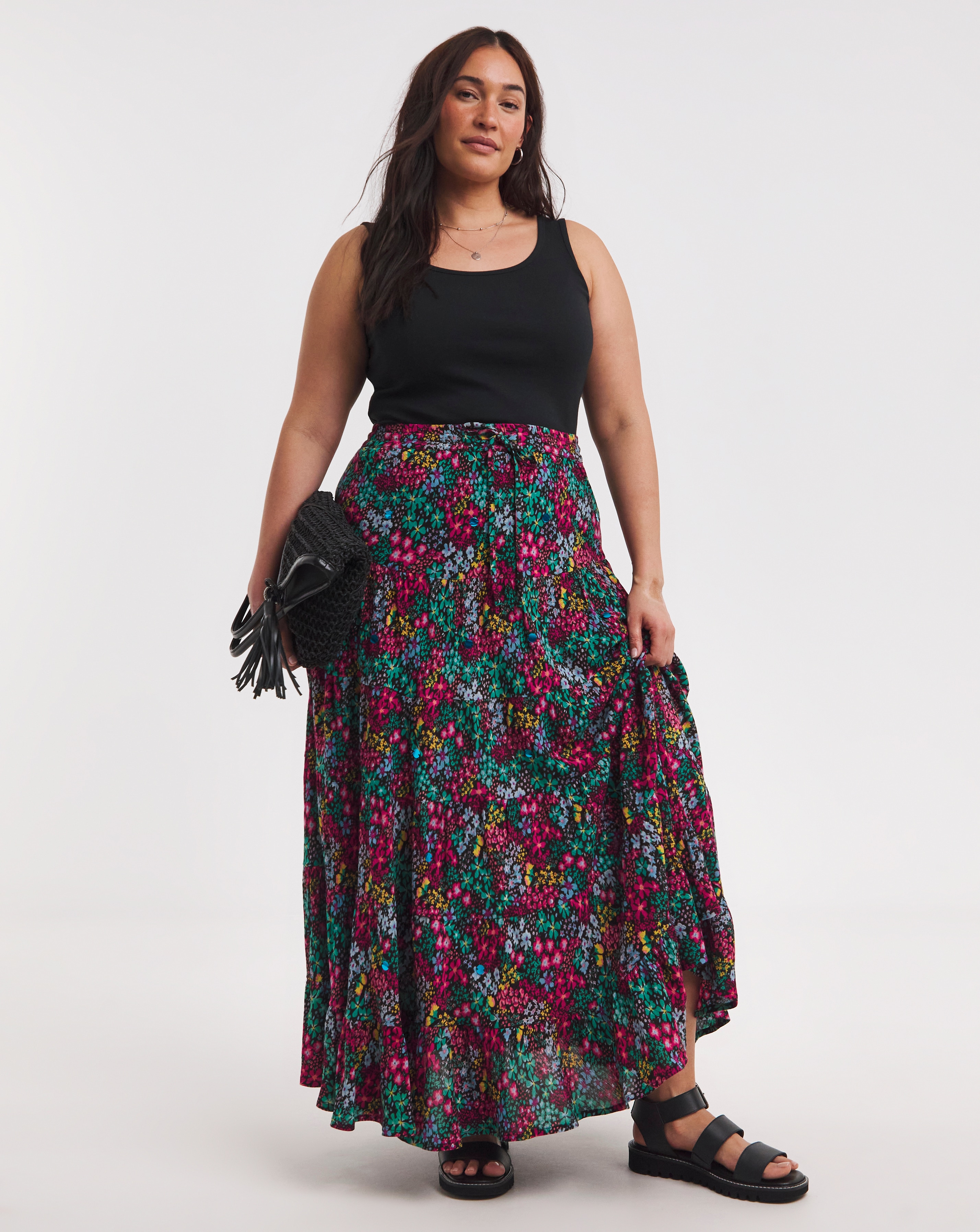 Plus size boho maxi skirts best sale