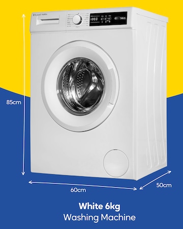 Russell Hobbs RH612W111W, 6Kg, 1200rpm, Washing Machine - White