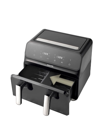 Salter EK5728 8L Dual Air Fryer with Optional Compartment Divider