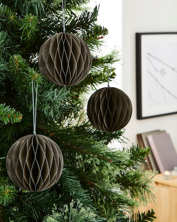 Grey Paper Baubles - Set of 3