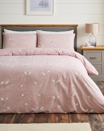 Snow Drop Duvet Cover Set - Mauve