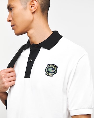 Lacoste White Short Sleeve Badge Polo