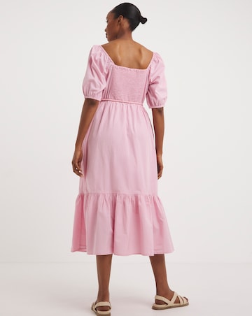 Anise Pink Off The Shoulder Tiered Dress