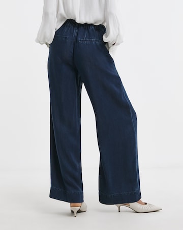 Indigo Lyocell Wide Leg Jeans