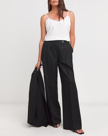 Metallic Thread Wide Leg Trouser