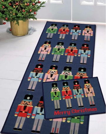 Festive Nutcracker Washable Runner & Doormat Set