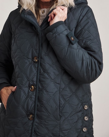 Julipa Quilted Button Side Hooded Coat