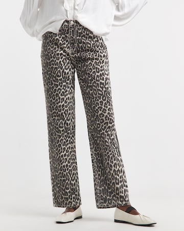 Leopard Straight Leg Jeans