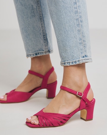 Gloria Strap Detail Low Heel Sandal Extra Wide EEE Fit