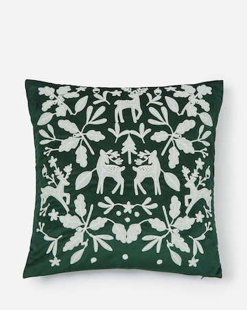 Embroidered Woodland Cushion