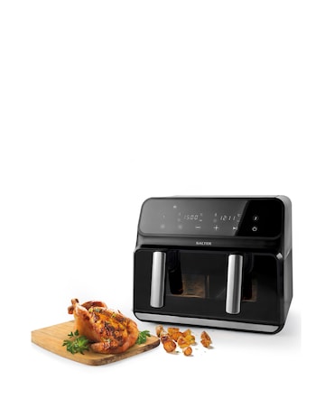 Salter EK5728 8L Dual Air Fryer with Optional Compartment Divider