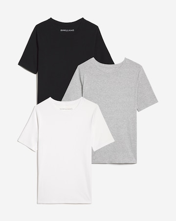 Black White & Grey 3 Pack Round Neck T-Shirts