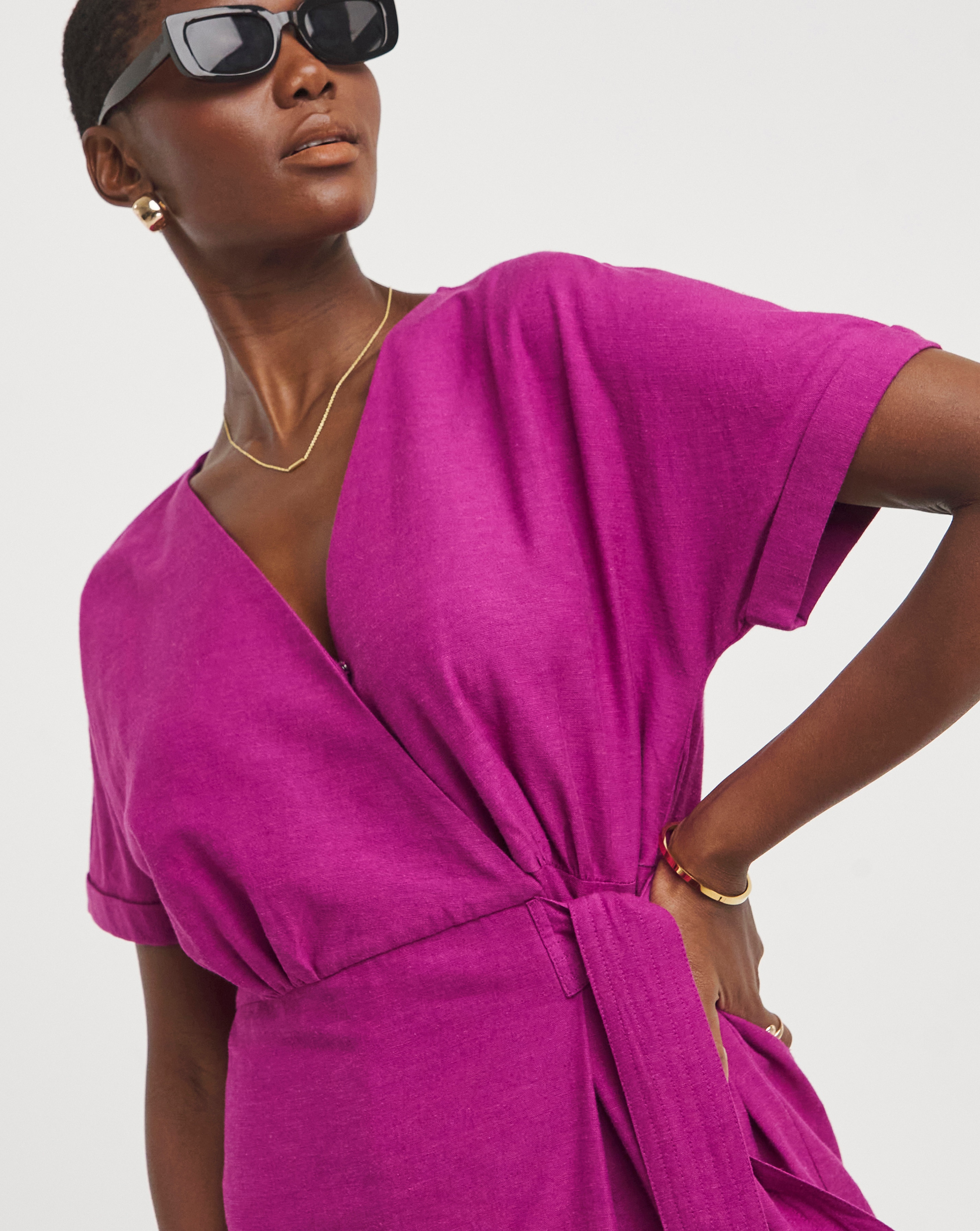 Linen Wrap Dress JD Williams