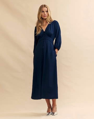 Nobody's Child Navy Batwing-sleeve Hester Midi Dress