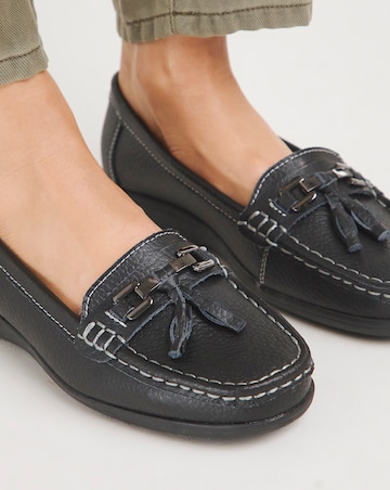 Samara Leather Tassel Detail Loafers Wide E Fit