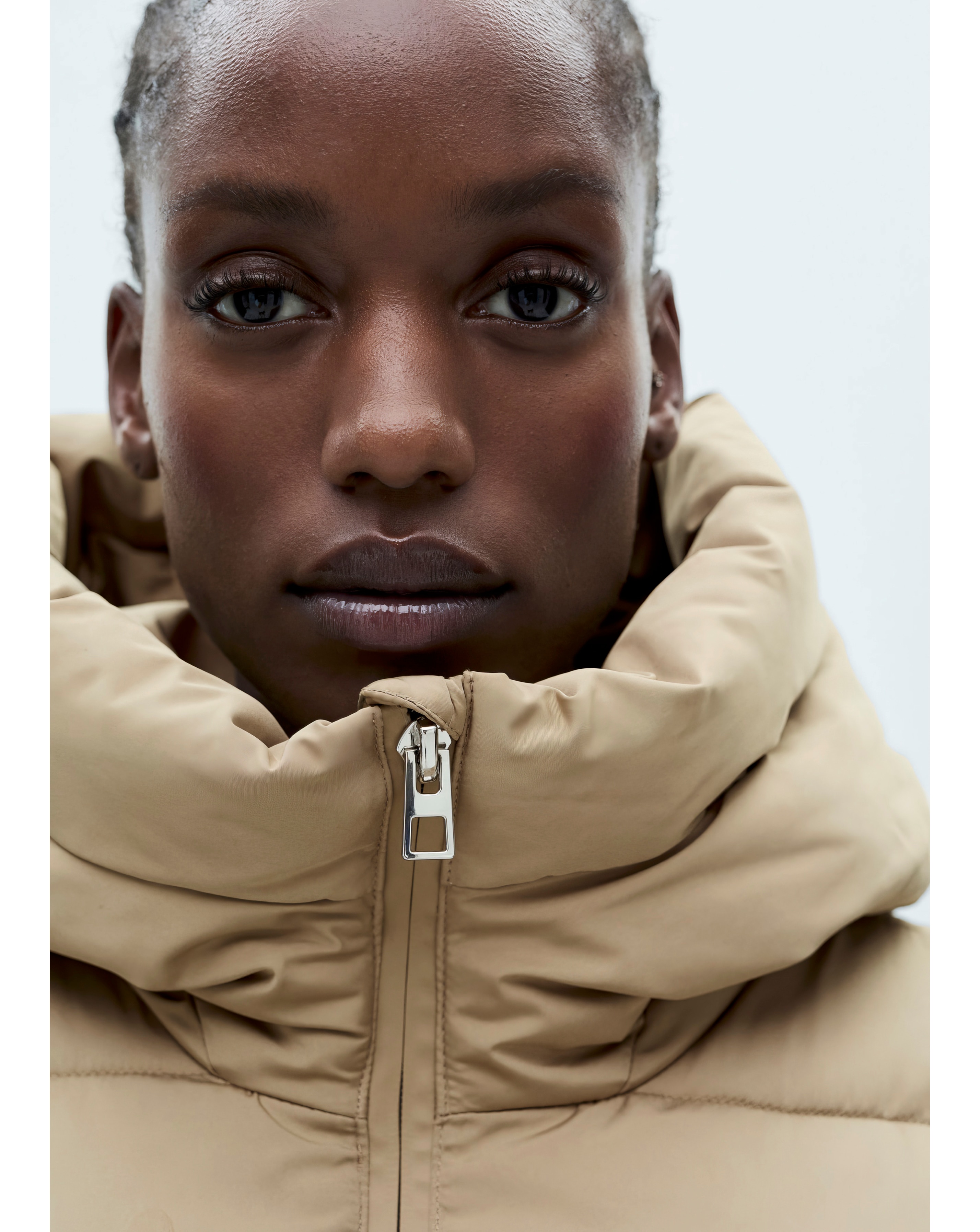 Beige coat puffer online